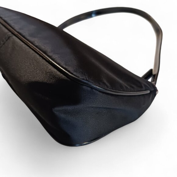 GUESS Vintage Y2K Mini Baguette Black Satin Vegan Patent Leather - Picture 8 of 14